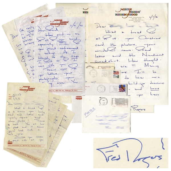 Fred Rogers of ''Mister Rogers' Neighborhood'' Lot of 17 Autograph Letters Signed -- With Many on Stationery From the Show